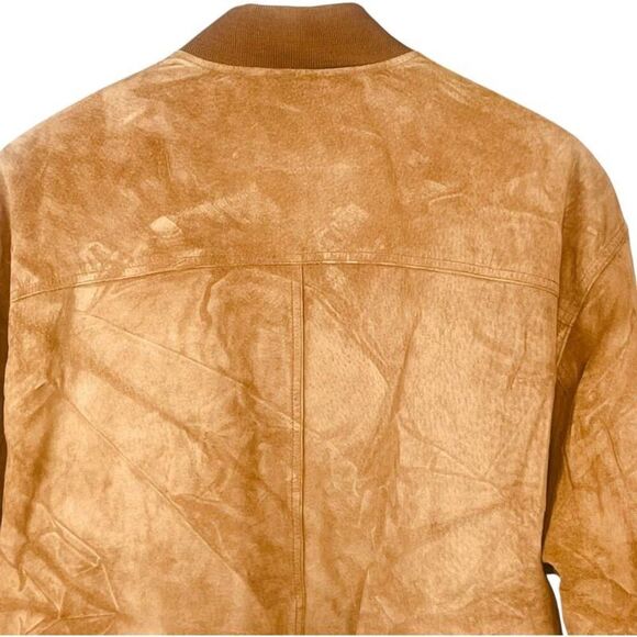 Roundtree & Yorke | Tan Suede Leather Bomber Jacket Size L | EUC - Picture 9 of 12